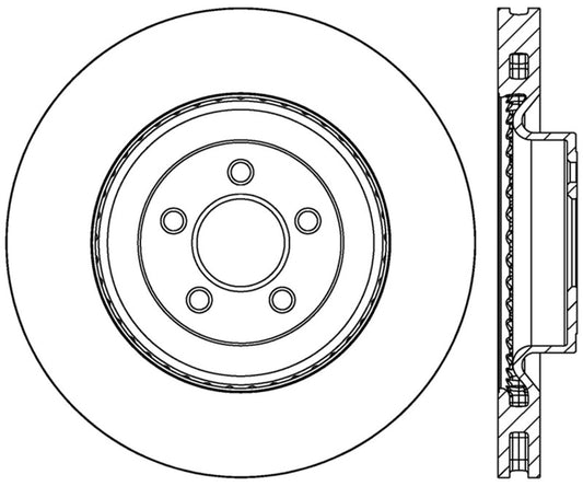 StopTech 2015 Ford Mustang GT w/ Brembo Brakes Right Front Slotted Brake Rotor